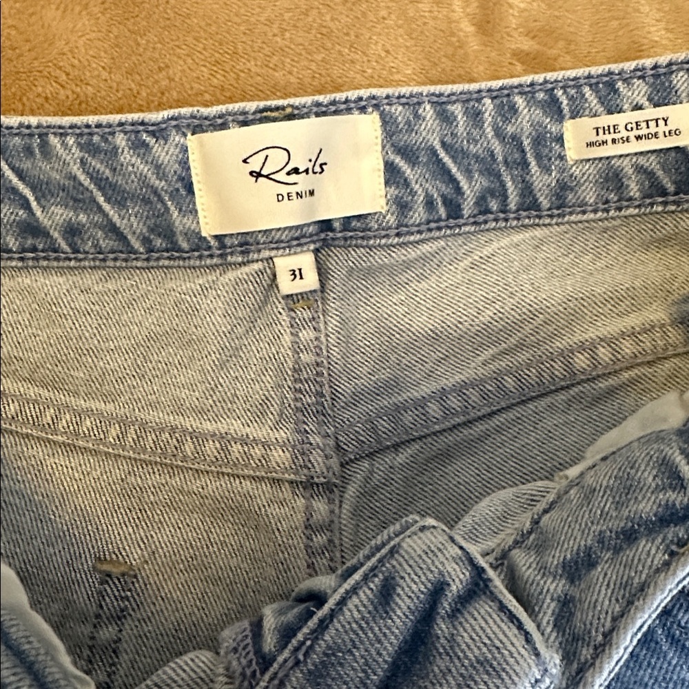 Rails The Getty High Rise Wide Leg Denim Blue Jean NWOT Sz31 - Picture 6 of 9